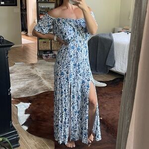 H&M Blue and White Floral Maxi Dress